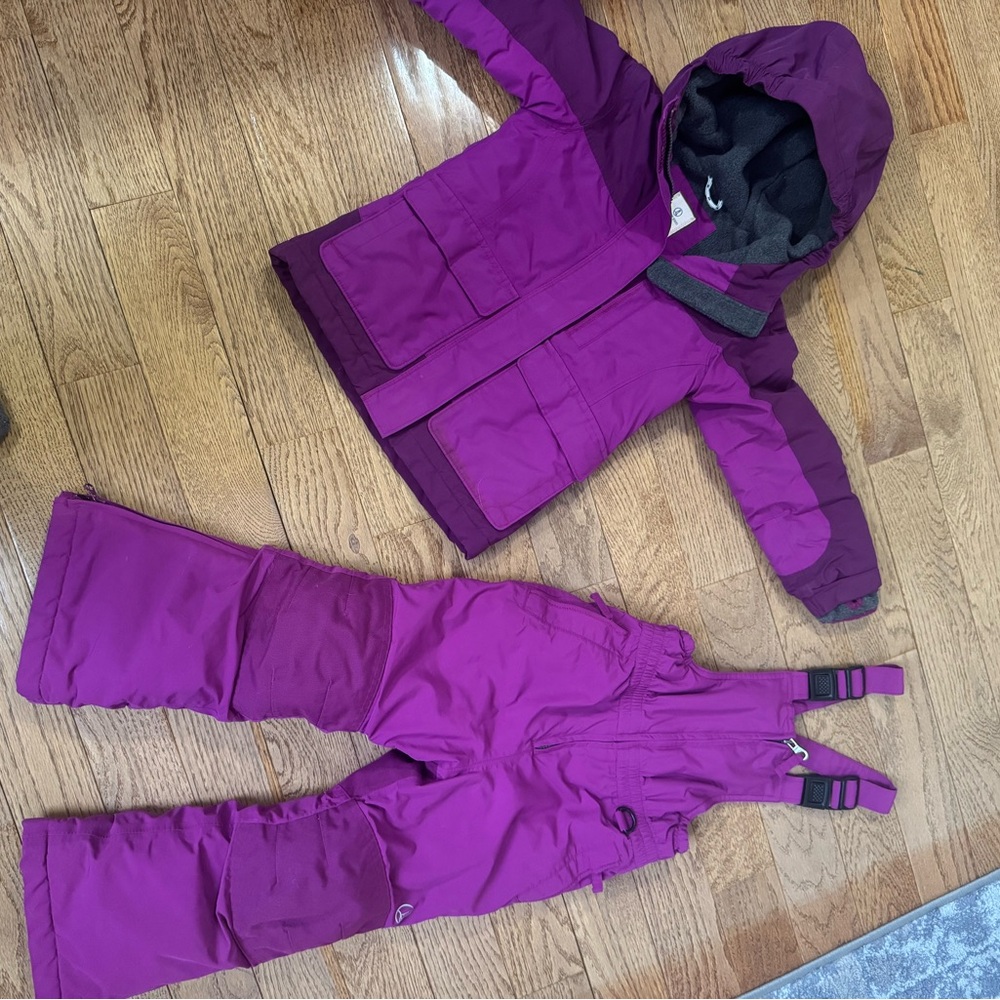 Lands' End Kids Two-Tone Purple Puffer Coat